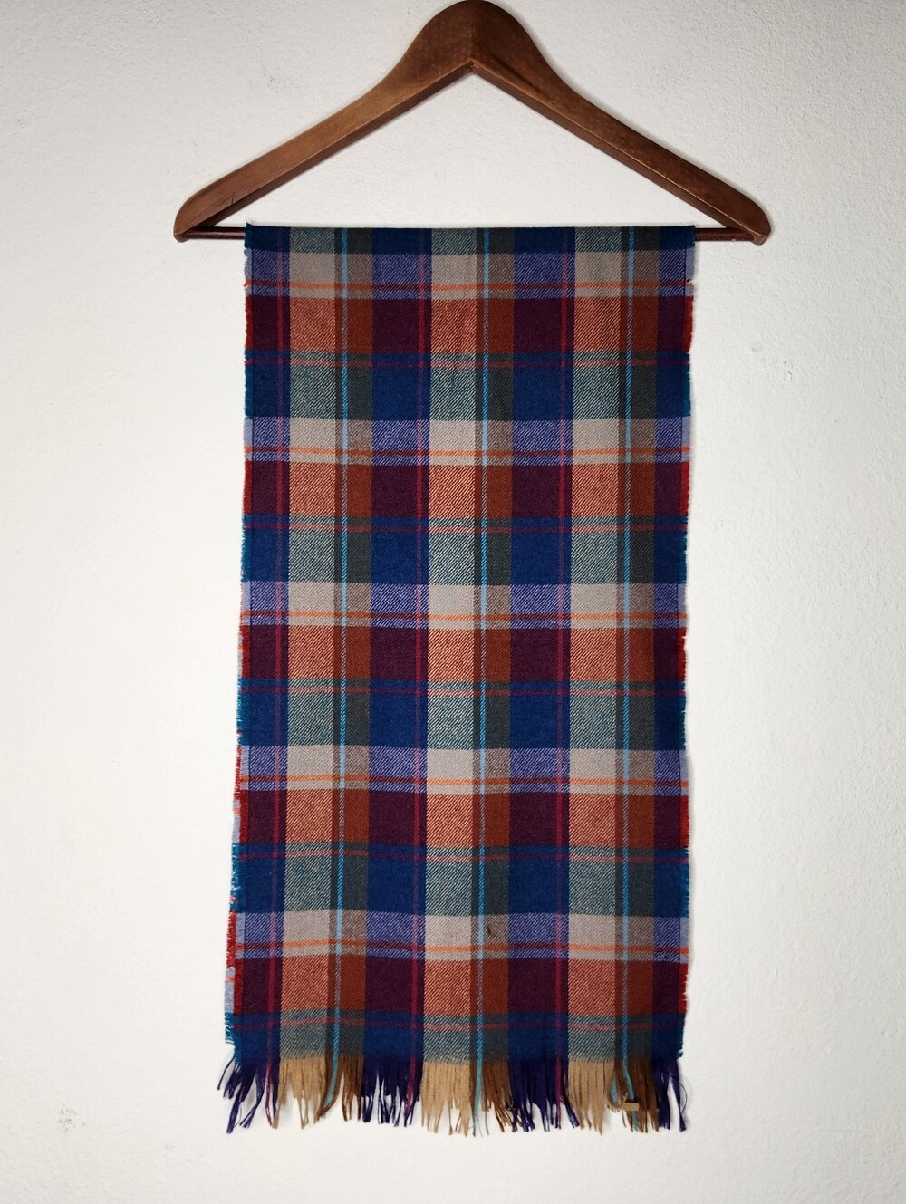 Vintage Pendleton Colorful Plaid Scarf (Holes)